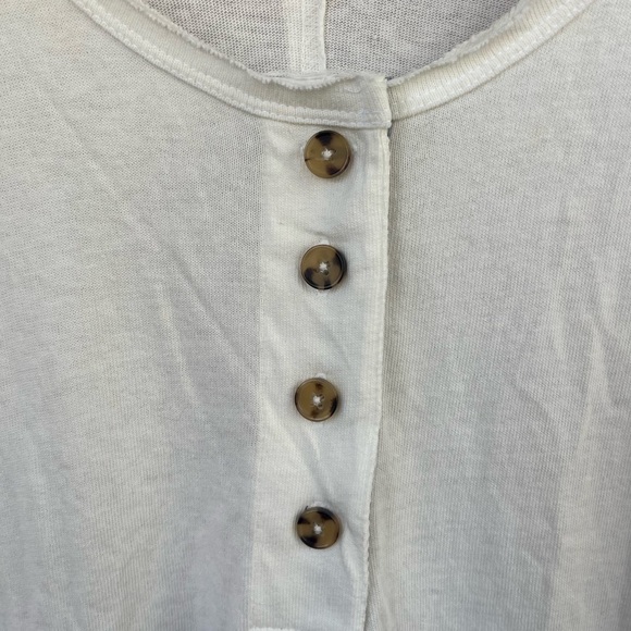 Urban Outfitters Oversized Margo Mixed Henley T-Shirt Dress Size Large White - Picture 3 of 9